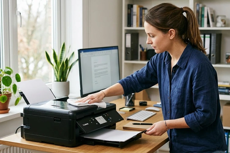 Best printer for crafting shown printing colorful DIY project sheets on a craft table