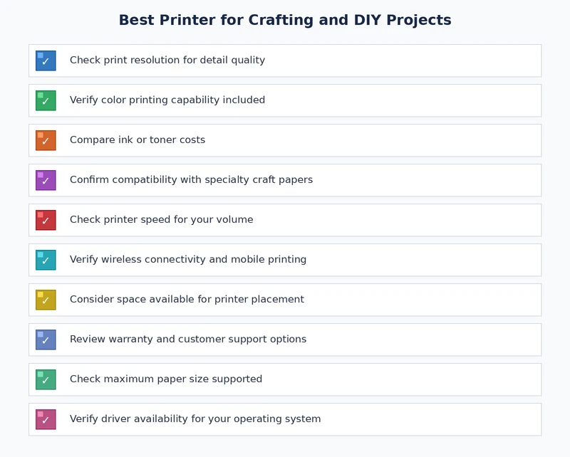 Checklist of key features to look for when choosing the best printer for crafting projects
