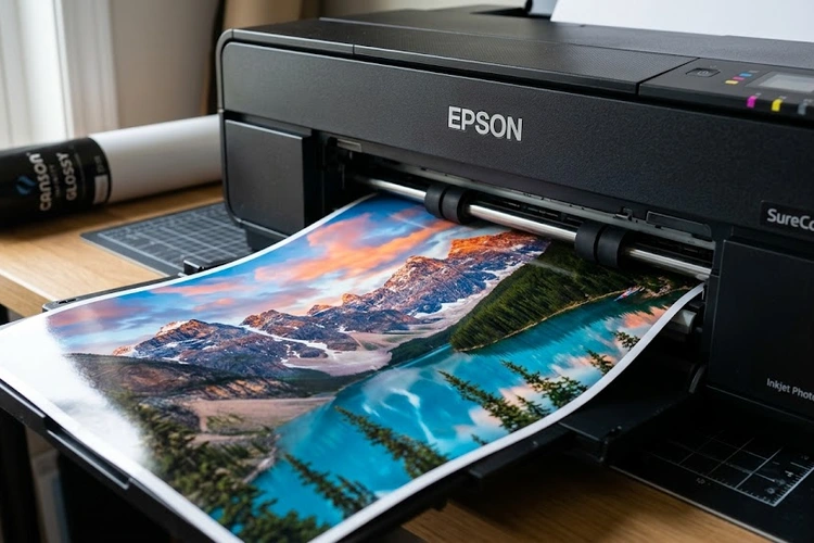 best printer for photo printing at home showing vibrant color output on glossy paper