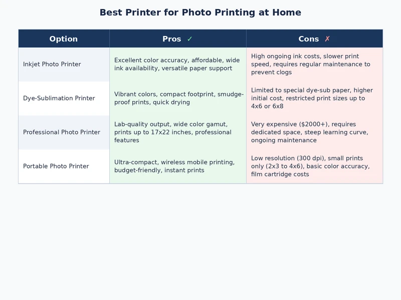 comparison table of best home photo printers by print quality cost per print and paper compatibility