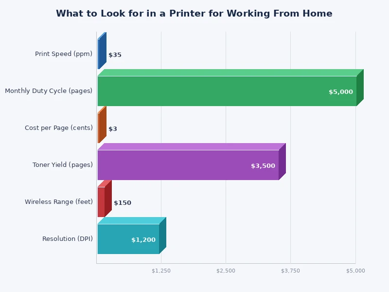 comparison chart of inkjet vs laser printer features for home office use