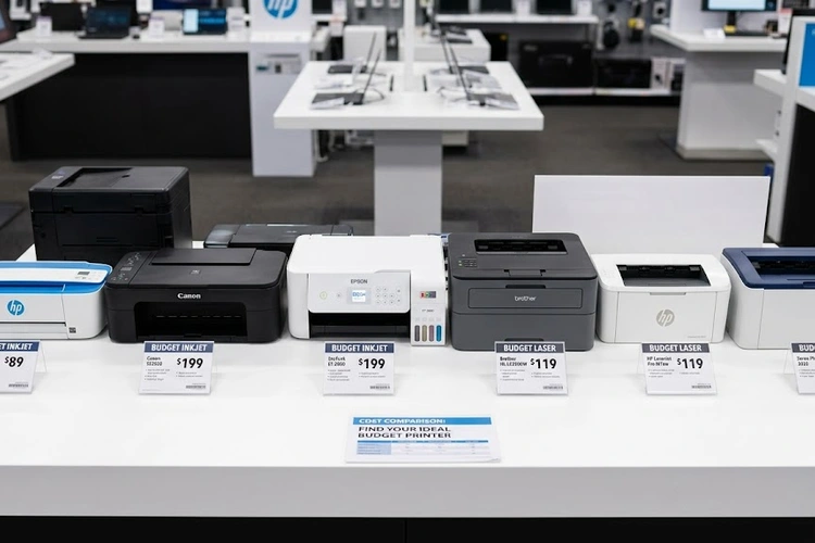 cheapest printer to run per page showing ink tank and laser printers side by side