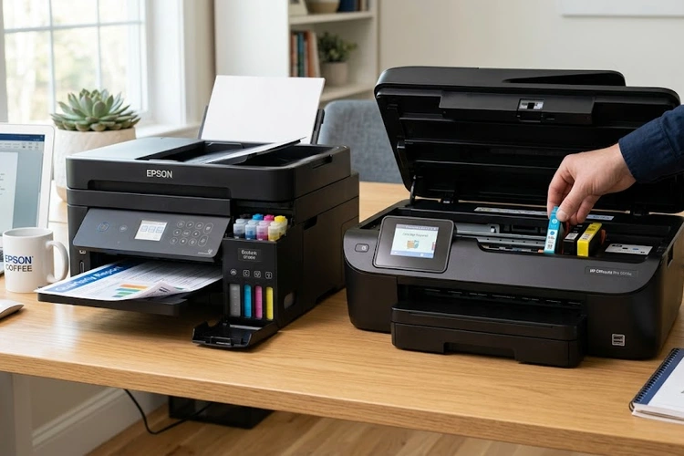 Continuous ink system vs standard cartridges side by side comparison