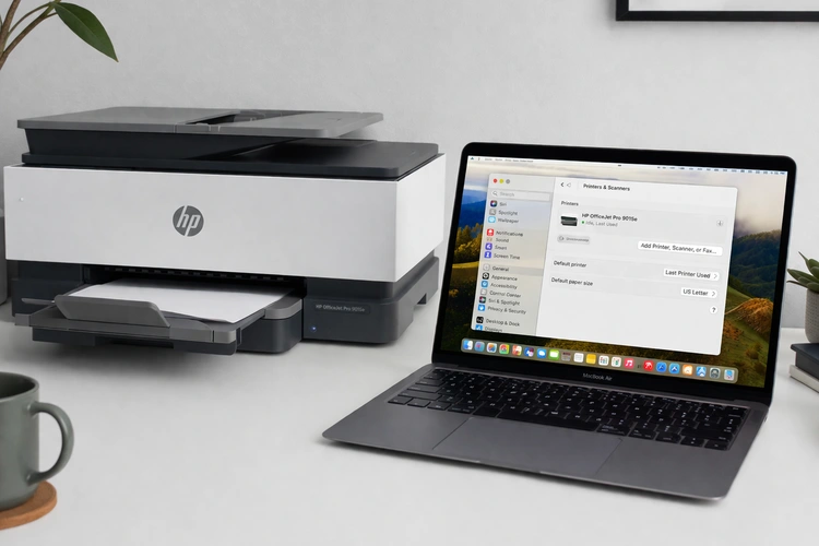 EcoTank vs traditional inkjet printer side by side comparison on a desk