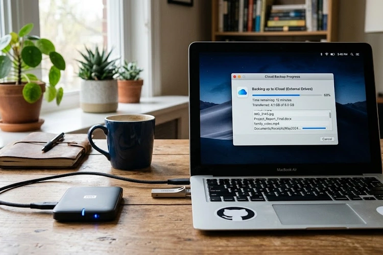 how to back up laptop data using an external hard drive