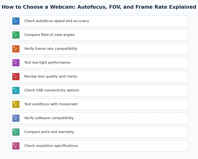checklist for how to choose a webcam covering resolution autofocus fov frame rate and microphone