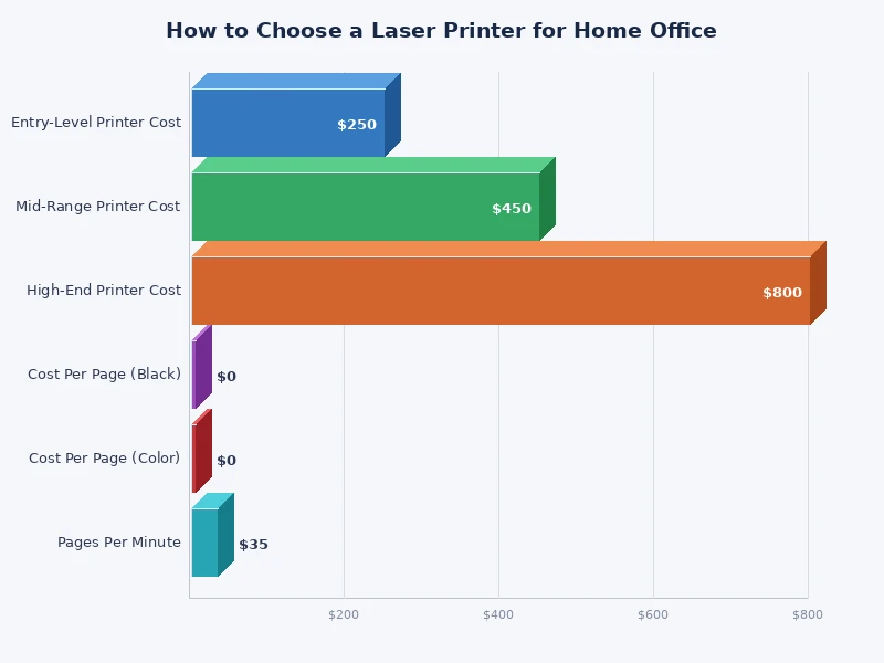 chart comparing laser printer home office costs versus inkjet over time
