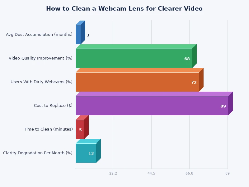 chart comparing webcam image quality before and after cleaning webcam lens