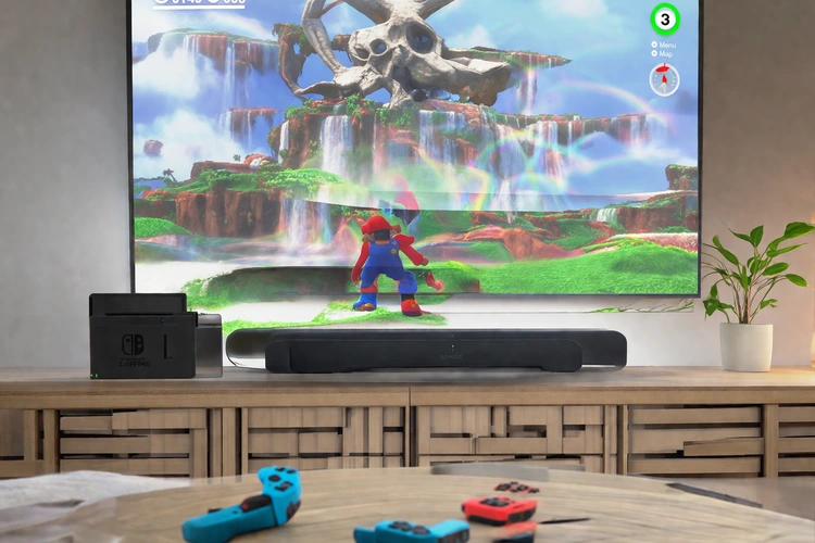 connecting a soundbar to Nintendo Switch using HDMI and optical cable setup