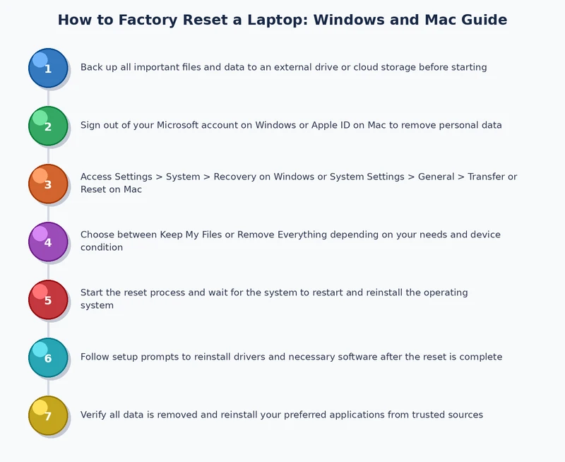 process diagram for how to factory reset a laptop step by step
