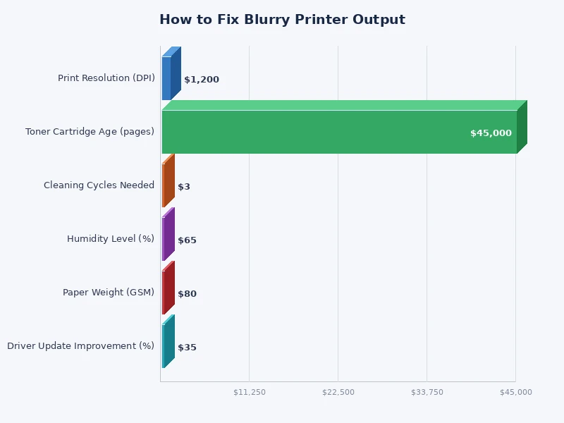 chart showing most common causes of blurry printer output by frequency