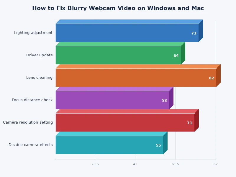 chart showing most common causes of blurry webcam video and their frequency