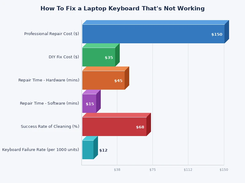 chart showing most common causes of laptop keyboard not working