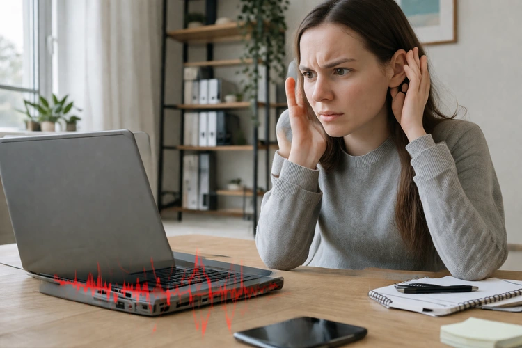 how to fix streaky printer lines — close-up of streaked paper coming out of a home inkjet printer