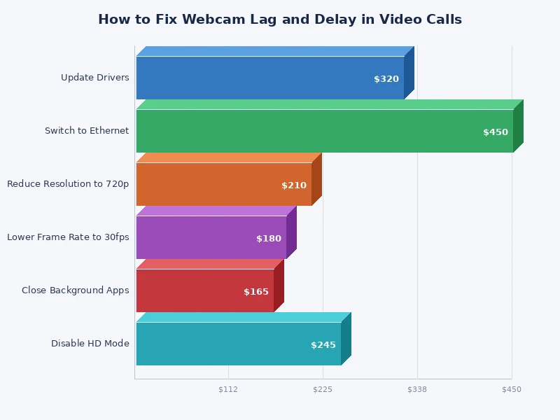 chart showing most common causes of webcam lag and their frequency among users