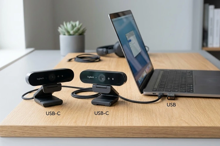 Webcam not working on Windows — troubleshooting steps on a laptop screen