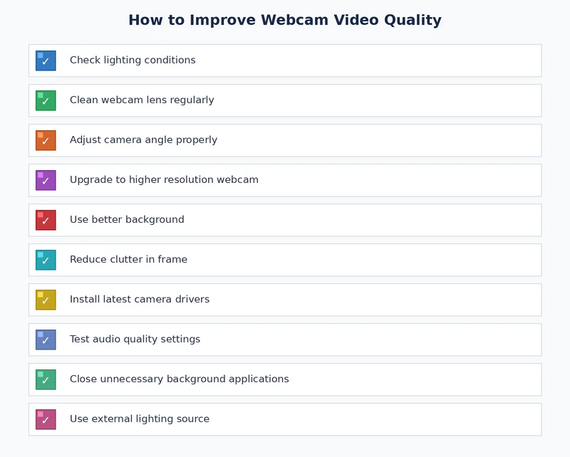 webcam video quality improvement checklist