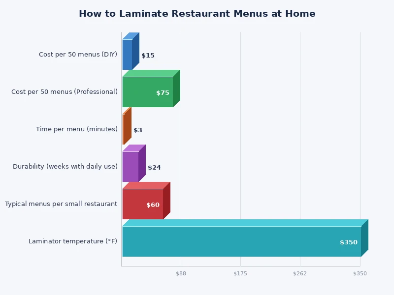 comparison chart of laminating pouch thicknesses for restaurant menu use
