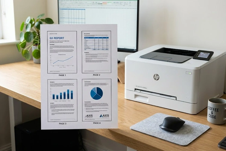 printer settings screen showing how to print multiple pages on one sheet