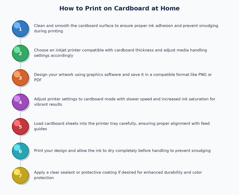 step by step process diagram for how to print on cardboard at home