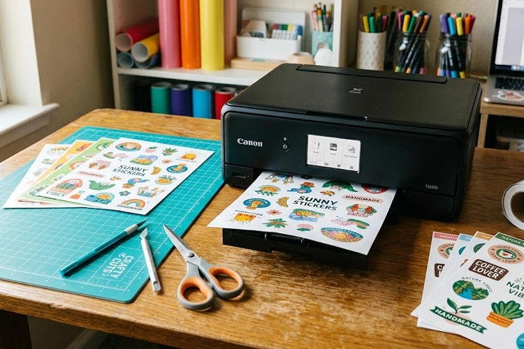 how to print on vinyl stickers at home using an inkjet printer with colorful sticker sheets