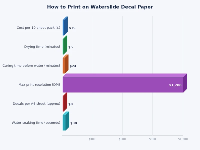 chart comparing inkjet vs laser waterslide decal paper properties