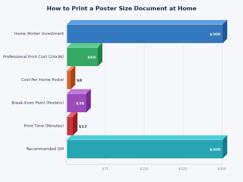comparison chart of tiling methods for printing poster size at home across different software tools