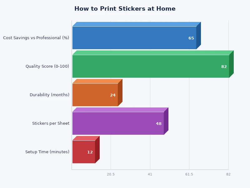 comparison chart of sticker paper types for home printing — glossy, matte, and vinyl