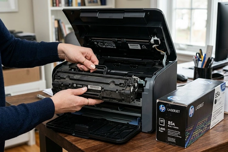 how to replace toner cartridge laser printer step by step guide