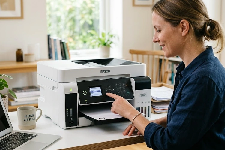 How to reset a printer to factory settings — control panel and reset menu on a modern inkjet printer