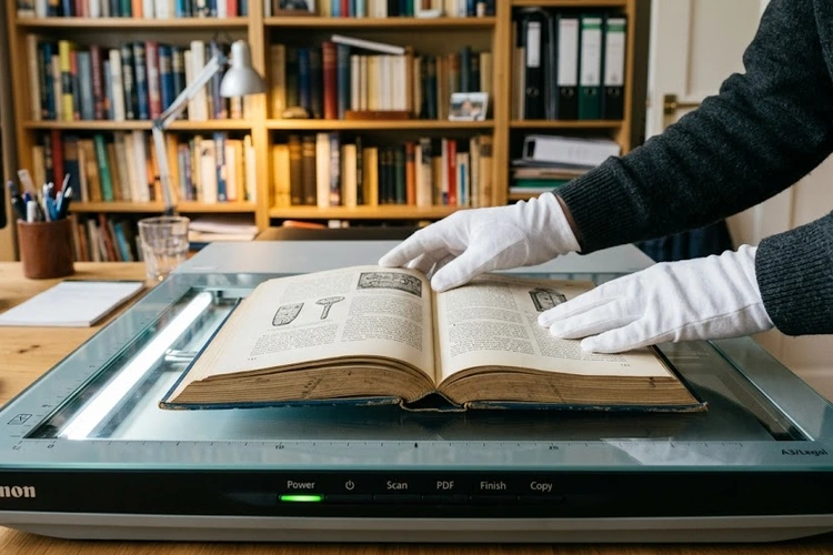 how to scan a book without damaging the spine using a flatbed scanner
