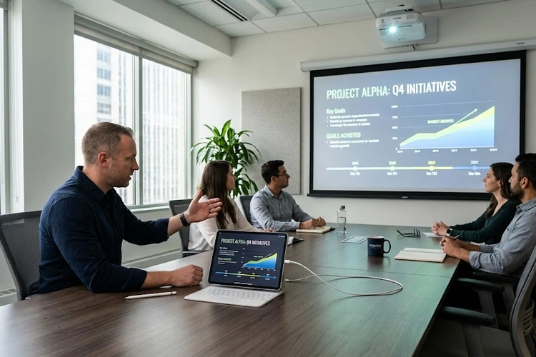 Parent setting up parental controls on tablet with child nearby