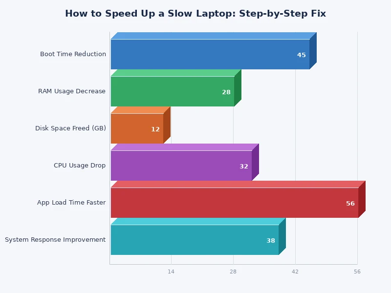 chart showing top causes of a slow laptop by impact on performance