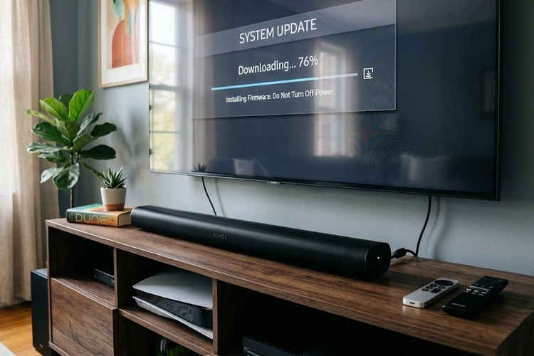 How to update soundbar firmware using USB drive and smartphone app methods