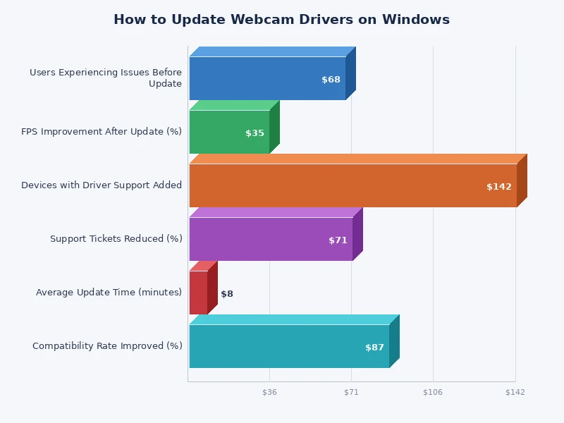 comparison chart of webcam driver update methods on Windows