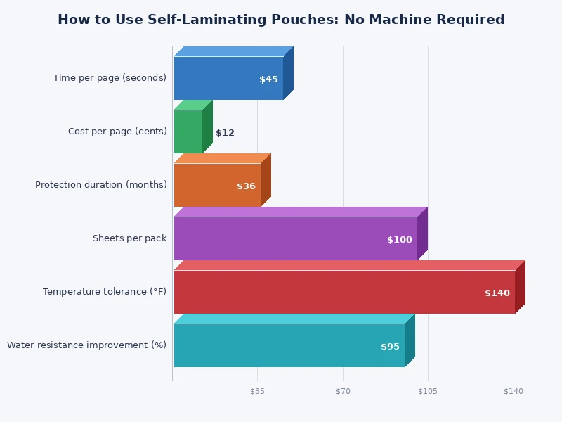 comparison chart of self laminating pouch types and their typical uses