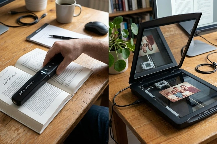 tablet set up for remote work on a desk with keyboard and stylus