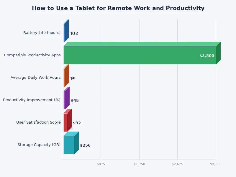 chart comparing productivity scores of tablets across remote work tasks