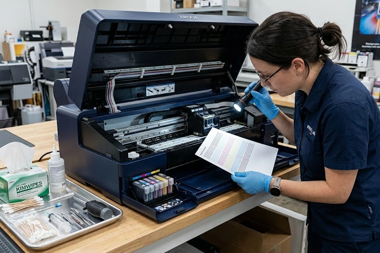 inkjet printer maintenance tips — cleaning printhead and checking ink levels