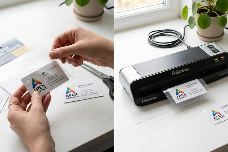laminating sheets vs laminator machine comparison on a desk