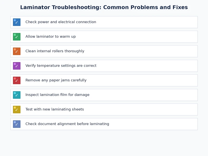 laminator troubleshooting checklist for common fixes