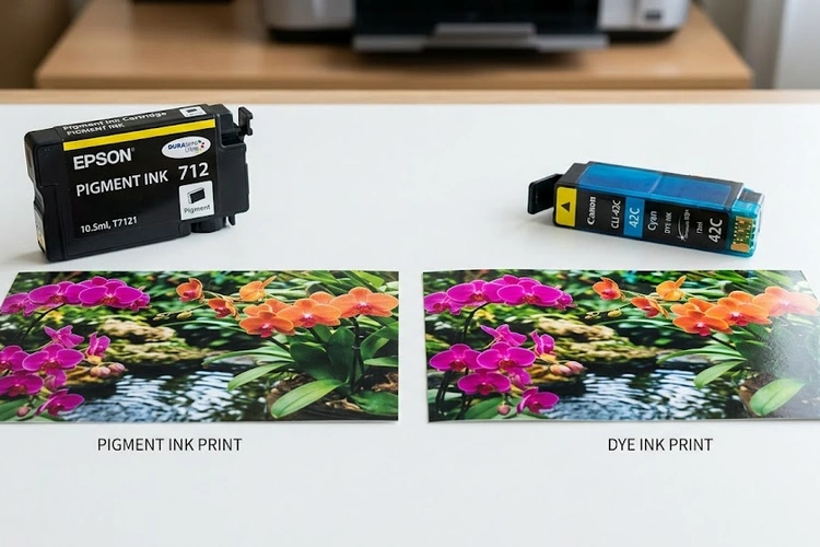 pigment ink vs dye ink printer cartridges side by side comparison