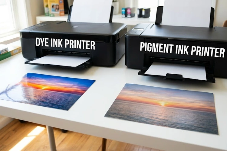 pigment ink vs dye ink printers side by side output comparison