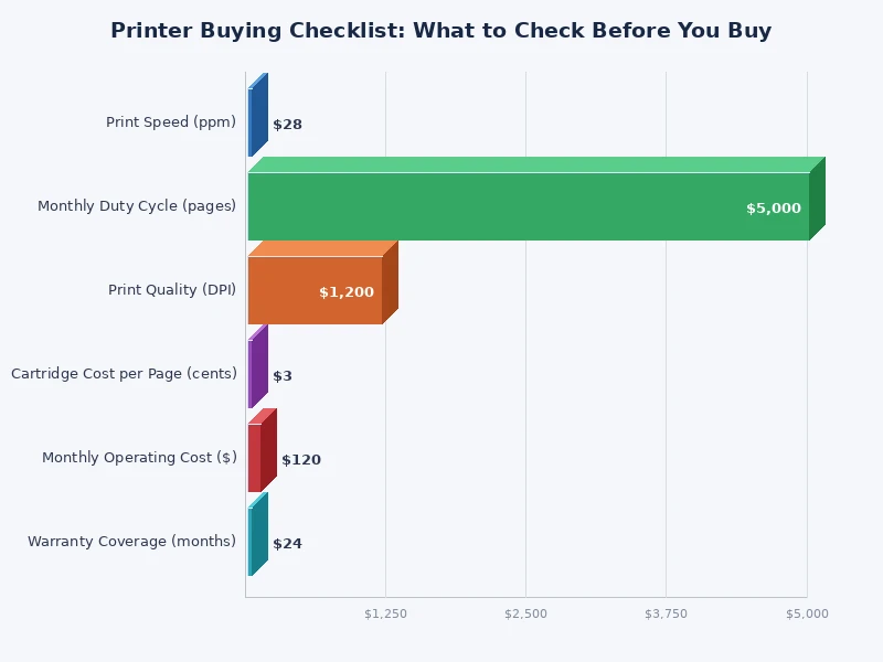 Bar chart comparing cost per page across inkjet, laser, and supertank printer types