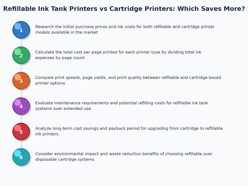 Decision flowchart for choosing between refillable ink tank and cartridge printer