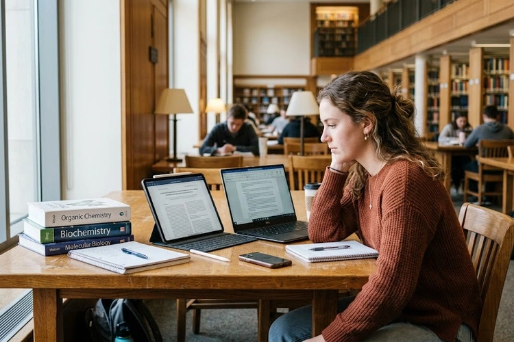 tablet vs laptop for college students side by side on a desk