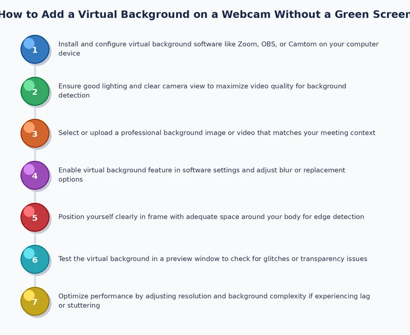 step by step process for setting up virtual background without green screen webcam