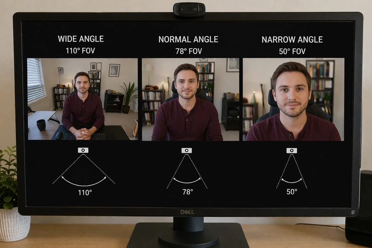 webcam field of view explained with wide and narrow angle comparison