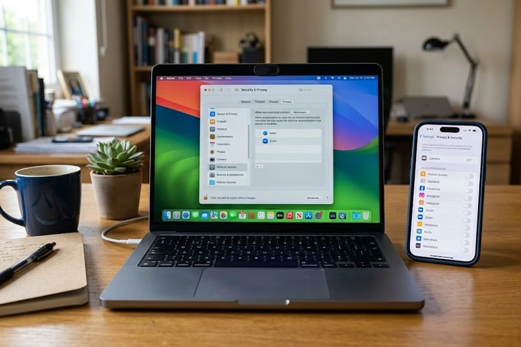 webcam privacy security cover on laptop camera