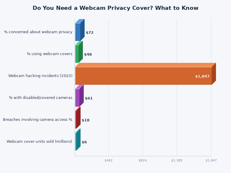 Bar chart comparing popularity of webcam privacy cover types among home office users